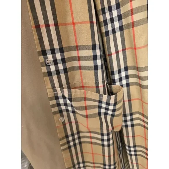 Burberrys Burberry Women's Authentic Vintage Tan Trench Coat Nova Check 38S - Picture 16 of 16